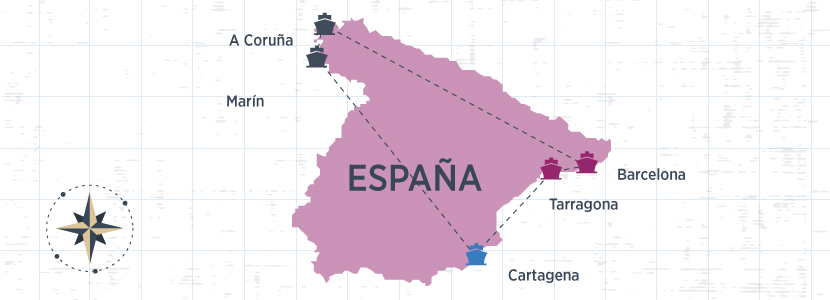 Información portuaria de A Coruña y Marín, Mayo 2018