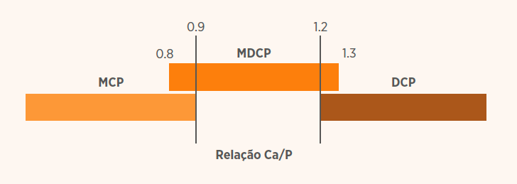 Figura 1: A relação Ca/P, uma ferramenta confiável para classificar os fosfatos inorgânicos comuns