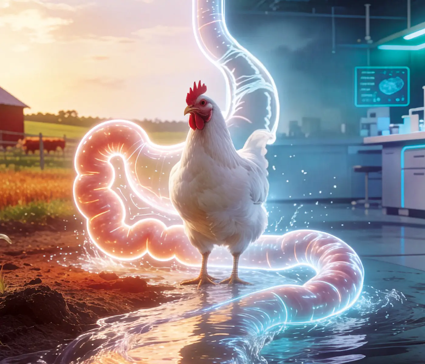 Probióticos solúveis em água e betaína anidra: suporte intestinal para aves