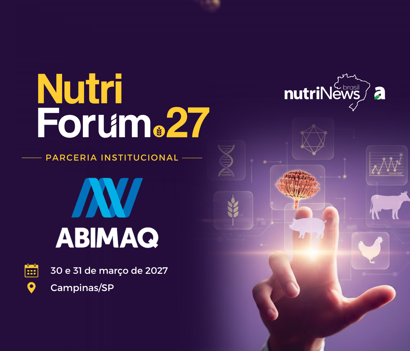 Da automação à nutrição de precisão. ABIMAQ entra no time de apoio nutriFÓRUM